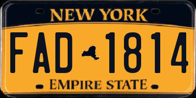 NY license plate FAD1814