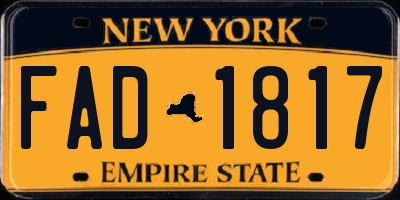 NY license plate FAD1817