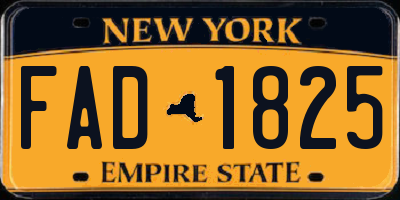 NY license plate FAD1825