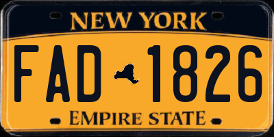 NY license plate FAD1826