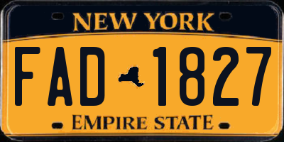 NY license plate FAD1827