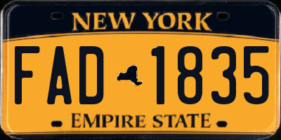 NY license plate FAD1835