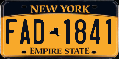 NY license plate FAD1841