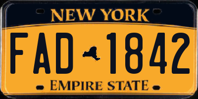 NY license plate FAD1842