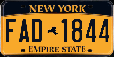 NY license plate FAD1844