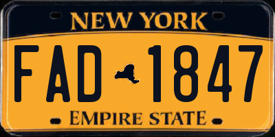 NY license plate FAD1847