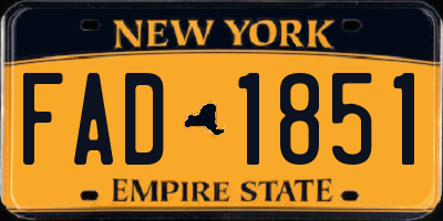 NY license plate FAD1851