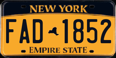 NY license plate FAD1852