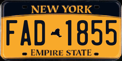 NY license plate FAD1855