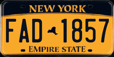 NY license plate FAD1857