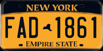 NY license plate FAD1861