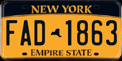 NY license plate FAD1863