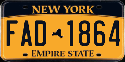 NY license plate FAD1864