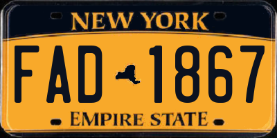 NY license plate FAD1867