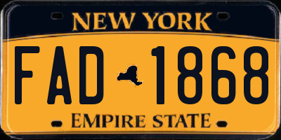 NY license plate FAD1868