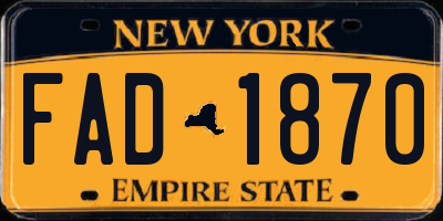 NY license plate FAD1870