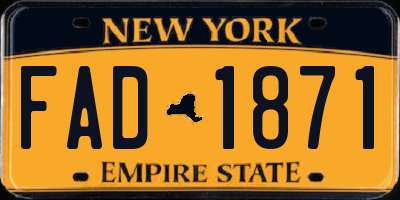 NY license plate FAD1871