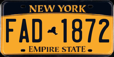 NY license plate FAD1872