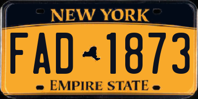 NY license plate FAD1873