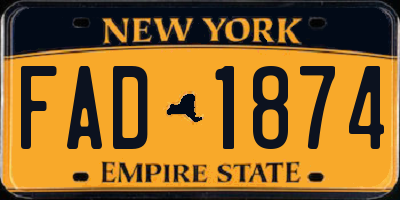 NY license plate FAD1874