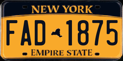 NY license plate FAD1875