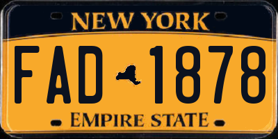 NY license plate FAD1878