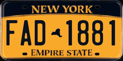 NY license plate FAD1881