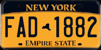 NY license plate FAD1882