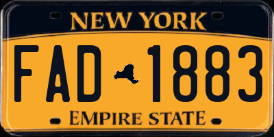 NY license plate FAD1883