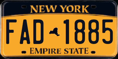 NY license plate FAD1885