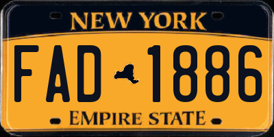 NY license plate FAD1886