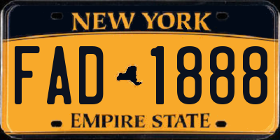 NY license plate FAD1888