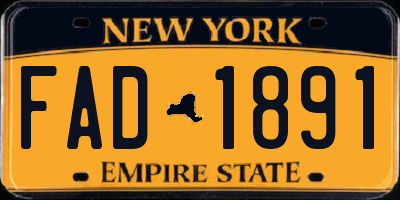 NY license plate FAD1891