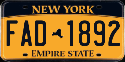 NY license plate FAD1892