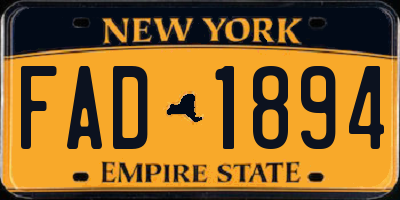 NY license plate FAD1894