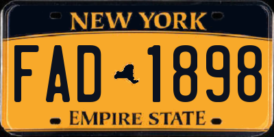 NY license plate FAD1898