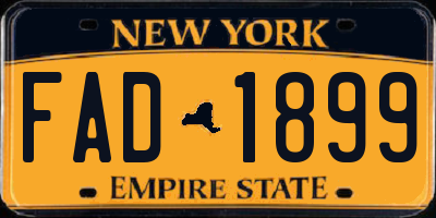 NY license plate FAD1899