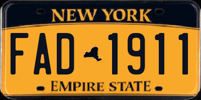 NY license plate FAD1911