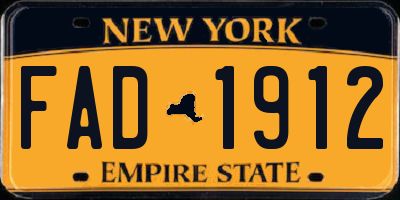 NY license plate FAD1912