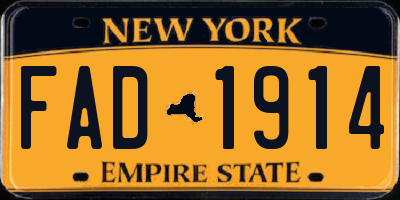 NY license plate FAD1914