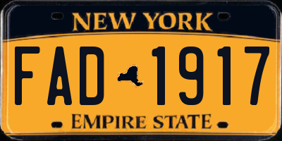 NY license plate FAD1917