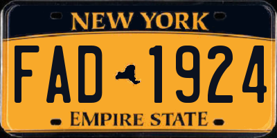 NY license plate FAD1924