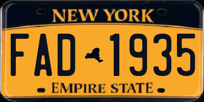 NY license plate FAD1935