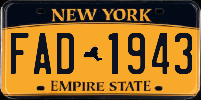 NY license plate FAD1943