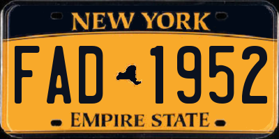 NY license plate FAD1952