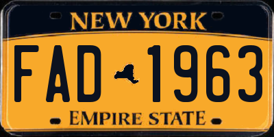 NY license plate FAD1963