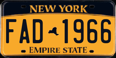 NY license plate FAD1966