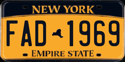 NY license plate FAD1969