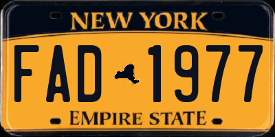 NY license plate FAD1977