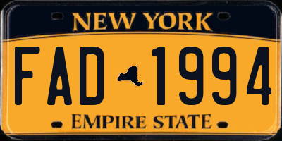 NY license plate FAD1994